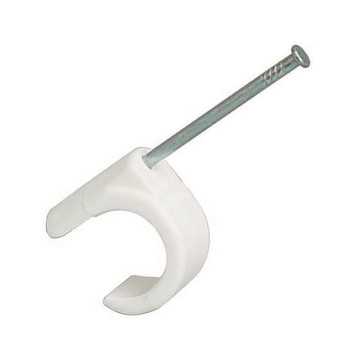 Spikklammer,Vit, För kabel 14-20 mm, 35 mm, 100 st