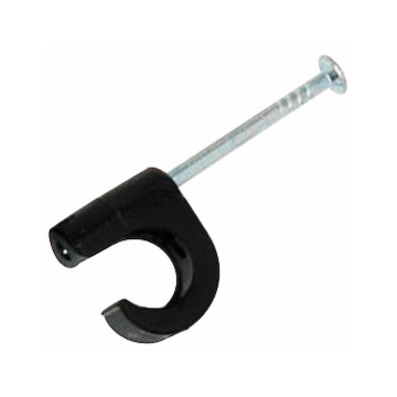 Spikklammer, Svart, För kabel 3-5 mm, 20 mm, 20 st