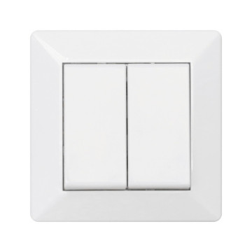 Delta Strömbrytare, Utan glimlampa, Dubbeltrapp, RAL 9001