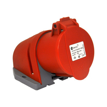 Vägguttag, 32A, 3P+J, 6h, 400V, IP44