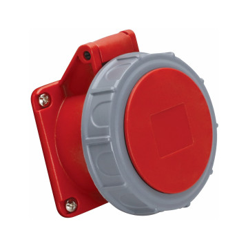Paneluttag, Infällt, Rakt, 16A, 3P+N+J, 400V, 6h, IP67 (75x75)