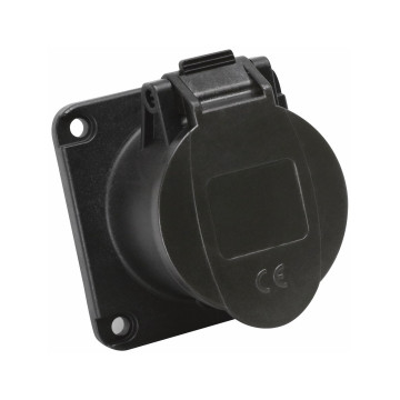 Paneluttag Stage, Infällt, Rakt, 16A, 2P+J, 230V, 6h, IP44 (75x75)