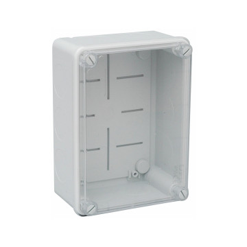 Plastkapsling IP55,153x110x66 mm, Transparent lock