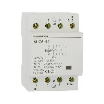 Installationskontaktor, 3 modul, 40A, 4-Pol