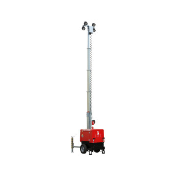 Belysningsmast 4x100W, 5,5m, batteridrift