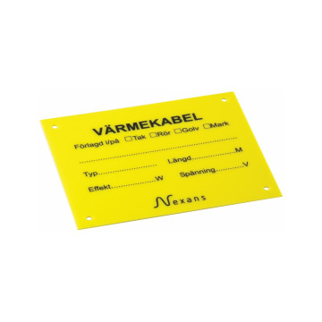 Varningsskylt värmekabel