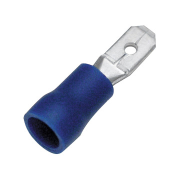 Kabelsko flatstift, Isolerad, 1,0-2,5 mm², Blå, 100 st/frp