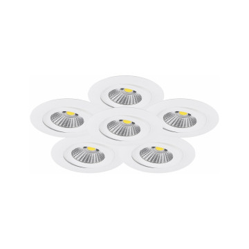 MD-360 LED-downlightset, 6x6W, 2700K, IP44