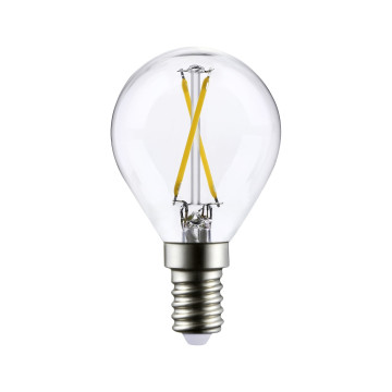 Filament LED-lampa, klot, klar, 2,5W, E14, 230V, MB