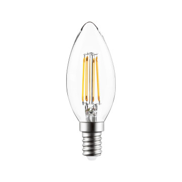 Filament LED-lampa, kron, klar, 4,5W, E14, 230V, dim, MB