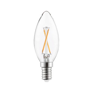 Effektiv filament LED-lampa, kron, klar, 2,2W, E14, 230V, MB